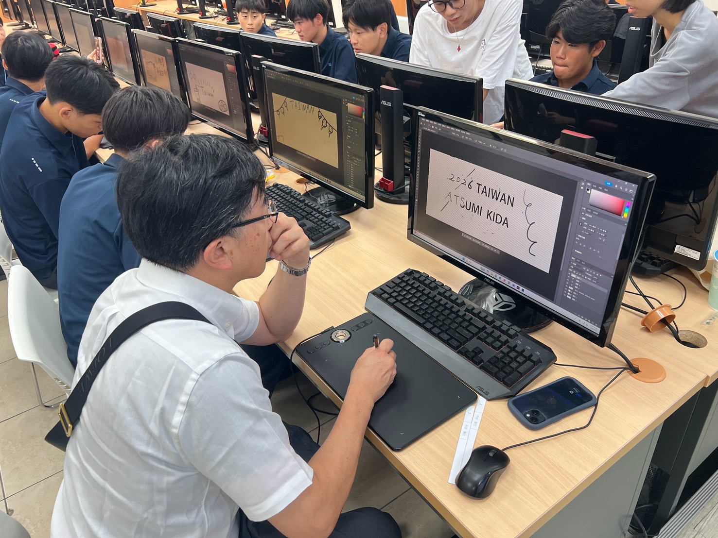 電繪作品融入 Taiwan 與交流元素